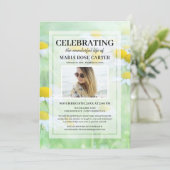 Daisy Funeral | Memorial Foto van Celebrate Life Kaart (Staand voorkant)