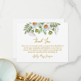 Daisy Funeral Thank You Card Bereavement Bedankkaart