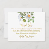 Daisy Funeral Thank You Card Bereavement Bedankkaart (Voorkant)