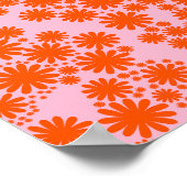 Daisy Garden 03 Sinaasappel en roze Poster (Hoek)
