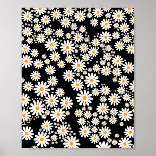 Daisy Garden 08 Zwart Poster