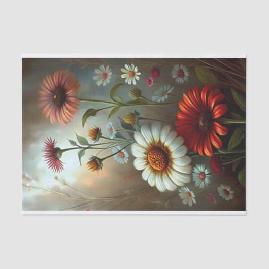 Daisy Garden at Dusk Decoupage Tissuepapier (Voorkant)