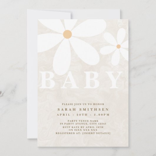 Daisy Garden Baby Genderneutrale Sjabloon Kaart (Voorkant)