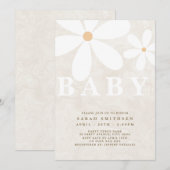 Daisy Garden Baby Genderneutrale Sjabloon Kaart (Voorkant / Achterkant)