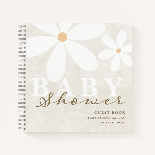 Daisy Garden Baby shower Gender Neutral Guest Book Notitieboek (Voorkant)