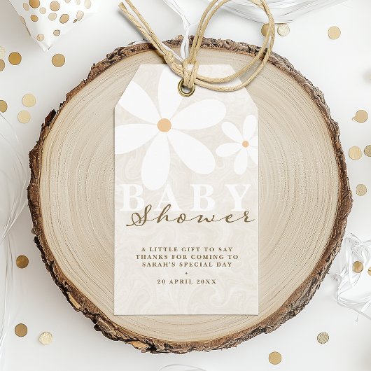 Daisy Garden Baby shower Genderneutrale Dank je we Cadeaulabel