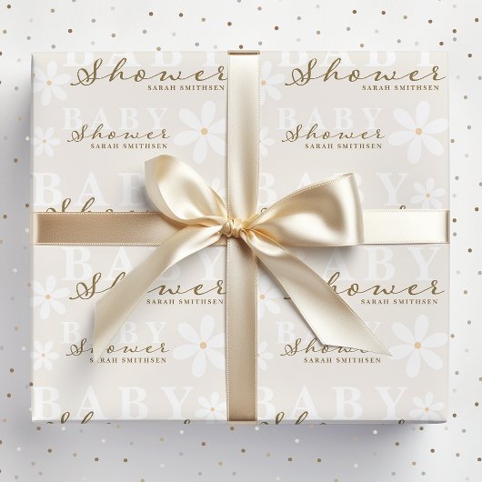 Daisy Garden Baby shower Geslacht Neutraal Cadeaupapier