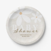 Daisy Garden Baby shower Geslacht Neutraal Papieren Bordje (Voorkant)