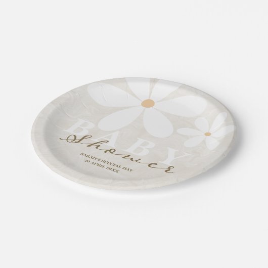 Daisy Garden Baby shower Geslacht Neutraal Papieren Bordje (Gekanteld)