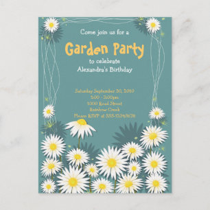 Daisy Garden Birthday Party Invitation 2 Uitnodiging Briefkaart