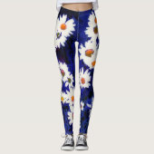 Daisy Garden Blue Art Abstracte Leggings (Voorkant)