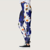 Daisy Garden Blue Art Abstracte Leggings (Links)