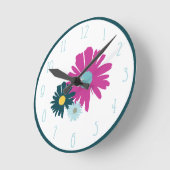 Daisy Garden Botanical Wildflower Donkerblauw Ronde Klok (Hoek)