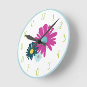 Daisy Garden Botanical Wildflower Lichtblauw Ronde Klok (Hoek)