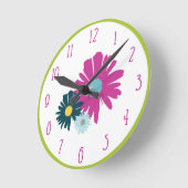 Daisy Garden Botanical Wildflower Pink Ronde Klok (Hoek)