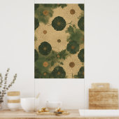 Daisy Garden: handgetekend botanisch patroon Poster (Keuken)