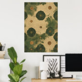 Daisy Garden: handgetekend botanisch patroon Poster (Thuiskantoor)