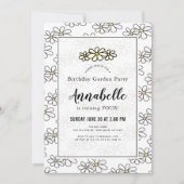 Daisy Garden Party Witte verjaardag Uitnodiging (Voorkant)