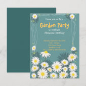 Daisy Garden Verjaardagsfeestje Uitnodiging 2 (Voorkant / Achterkant)