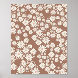 Daisy Garden XII Mocha Mousse Poster