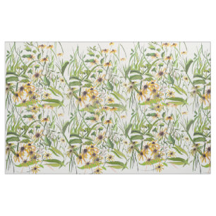 Daisy Garden Yellow en Green Stof
