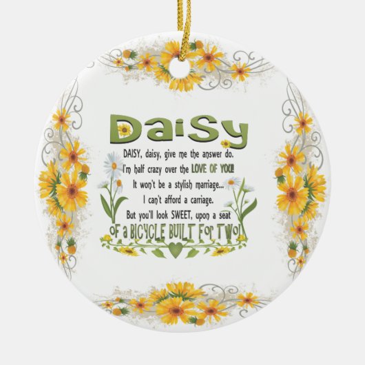 Daisy, geef me het antwoord. keramisch ornament (Voorkant)
