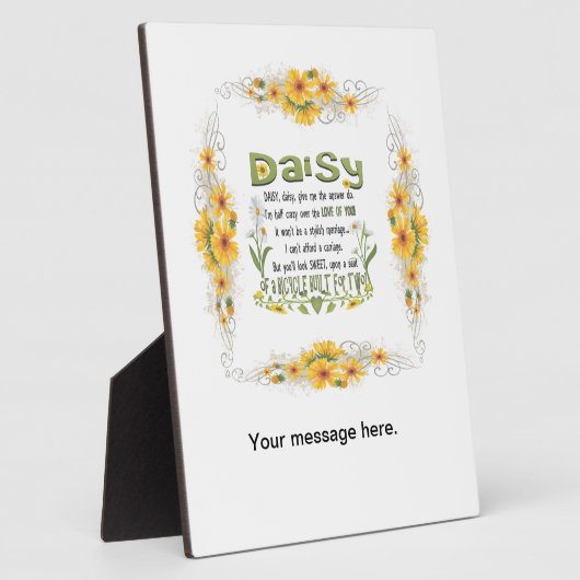 Daisy, geef me je antwoord. fotoplaat (Zijkant)