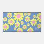 Daisy Geel Blauw Bureau Mat (Voorkant)