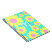 Daisy Geel Groen Monogram Notitieboek (Rechterzijde)