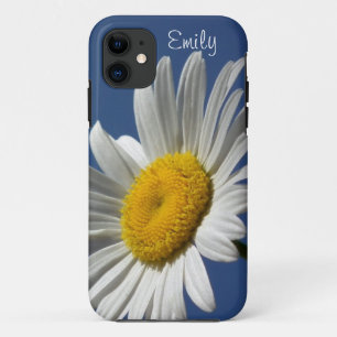 Daisy gepersonaliseerde telefoongeval op blauwe ac iPhone 11 hoesje