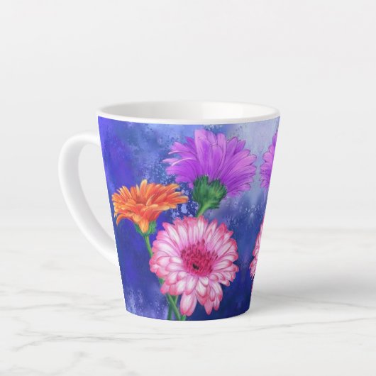 Daisy Gerbera Latte Mok (Linkerhoek)
