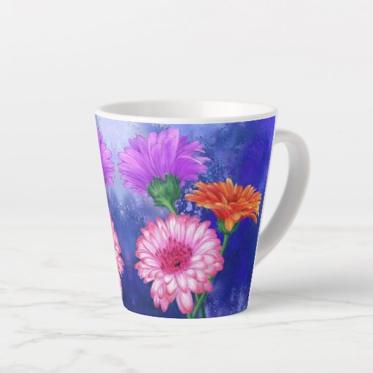 Daisy Gerbera Latte Mok (Rechterhoek)