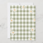 Daisy Gingham Hello Baby Shower Invitation Kaart (Achterkant)