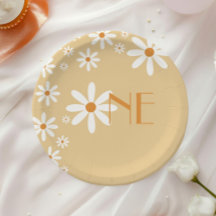 Daisy Girl 1e Verjaardag Bloem Thema Papier Borden