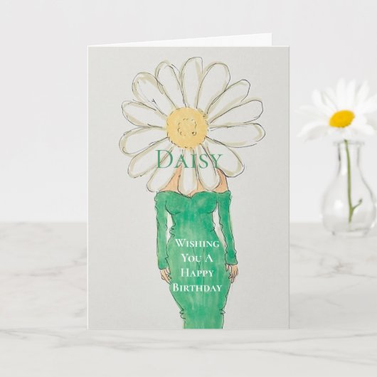 Daisy Girl Groene Jurk Kaart (Kleine Plant)