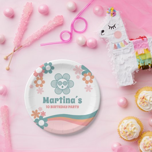Daisy Girl Verjaardagsfeestje Papieren Bordje (Feest)