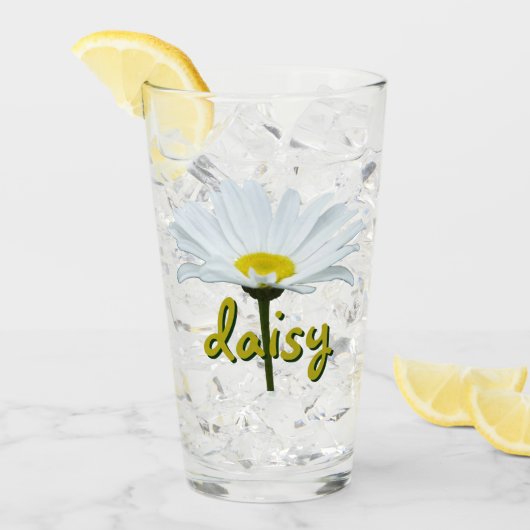Daisy Glasses Personalized Daisies Glasses & Gifts Glas (Voorkant ijs)