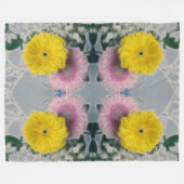 Daisy Glow - Pink Yellow Floral Pattern Fleece Deken (Voorkant (Horizontaal))