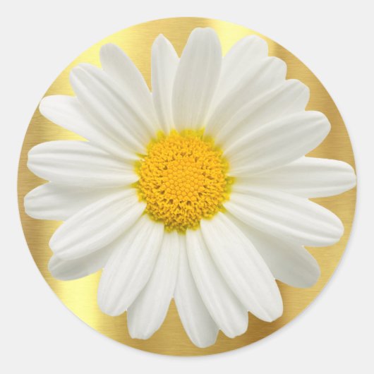 Daisy Gold Cupcake Topper Envelop Favor Gift Ronde Sticker (Voorkant)