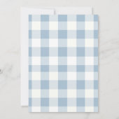  Daisy Goose Baby shower Blue Gingham Kaart (Achterkant)