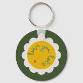 DAISY GREEN - Aangepaste naam Floral Key Ring Sleutelhanger (Voorkant)