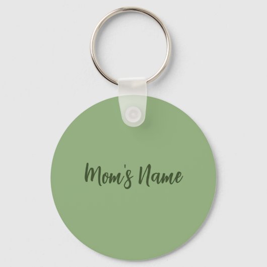 DAISY GREEN - Aangepaste naam Floral Key Ring Sleutelhanger (Achterkant)