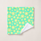 Daisy Green Aqua Bad Handdoek (Wasdoekje)