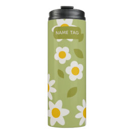 Daisy Green Bloemen Thermische Tumbler Thermosbeker