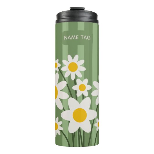 Daisy Green Bloemen Thermische Tumbler Thermosbeker (Voorkant)
