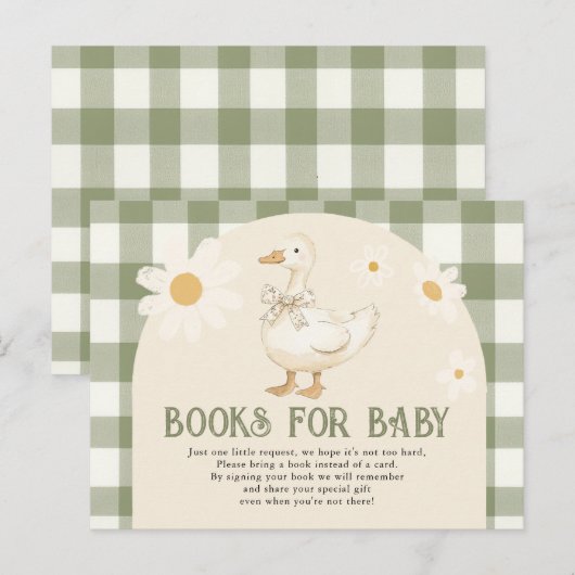 Daisy Green Goose Baby shower Boeken voor baby Briefkaart (Voorkant / Achterkant)