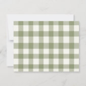  Daisy Green Goose Baby shower Gingham Bedankkaart (Achterkant)