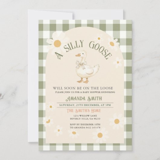  Daisy Green Goose Baby shower Kaart (Voorkant)