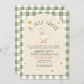  Daisy Green Goose Baby shower Kaart (Voorkant / Achterkant)