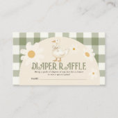 Daisy Green Goose Baby shower Luier Raffle Informatiekaartje (Voorkant)